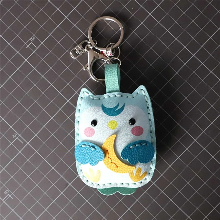 Homemade Owl Leather Keychain